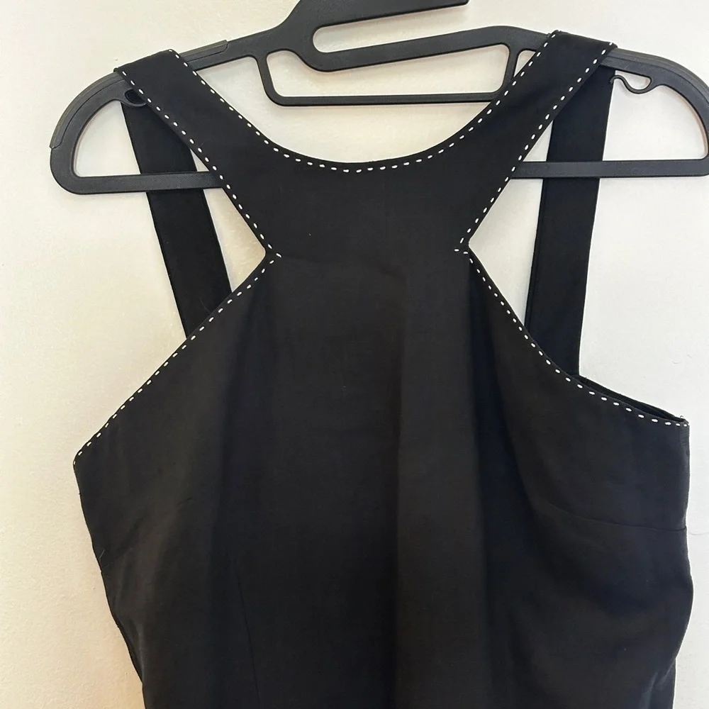 Lauren Ralph Lauren Black Linen Sheath Dress Size 8 - Midi Classic Summer Fall - Picture 3 of 8